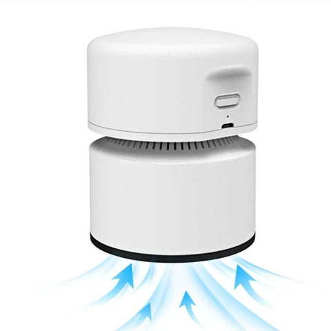 Mini Desktop Vacuum Cleaner Rechargeable USB Desk Sweeper for Home Office White