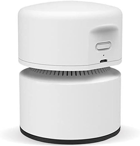 Mini Desktop Vacuum Cleaner Rechargeable USB Desk Sweeper for Home Office White