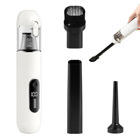 2-Mode Adjustable Cordless Handhtaeld Vacuum Cleaner Set Portable Digital Display Dust Cleaner for Car Home Black