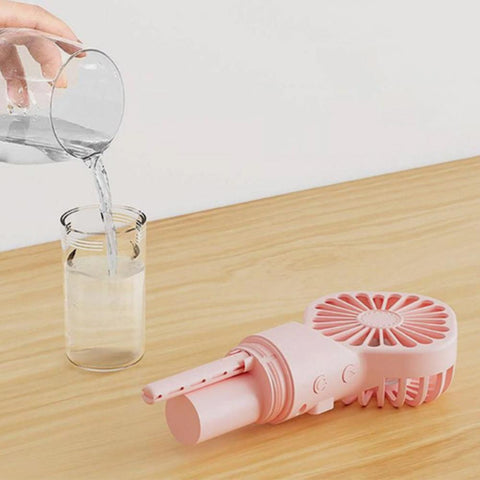 Handheld Misting Fan - Portable Rechargeable Spray Cooling Fan for Home & Office Pink