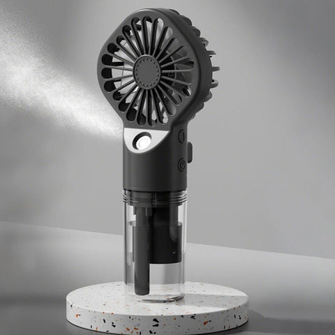 Handheld Misting Fan - Portable Rechargeable Spray Cooling Fan for Home & Office Black