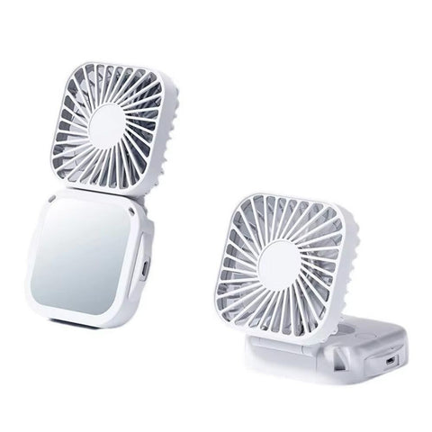 Mini Foldable Neck Hanging Fan Portable USB Rechargeable Personal Cooler Black