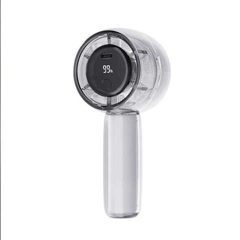 Mini Transparent Handheld Fan with LED Color Display and Rechargeable Battery Green