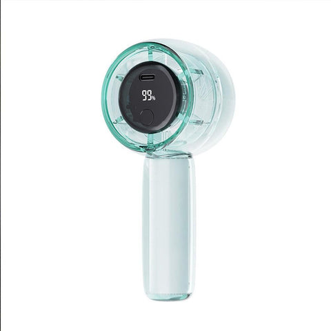Mini Transparent Handheld Fan with LED Color Display and Rechargeable Battery Gray