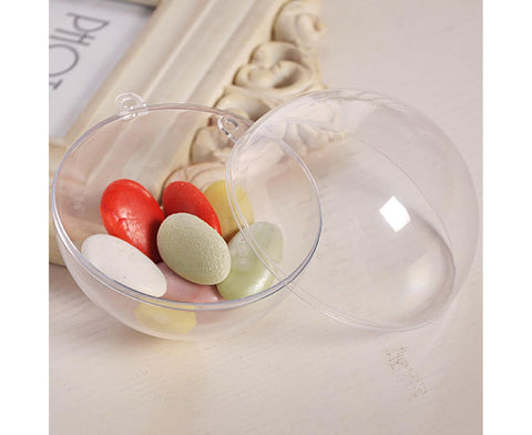 5Pcs Xmas Ball Transparent Fillable Shatterproof-9cm
