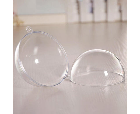 5Pcs Xmas Ball Transparent Fillable Shatterproof-9cm