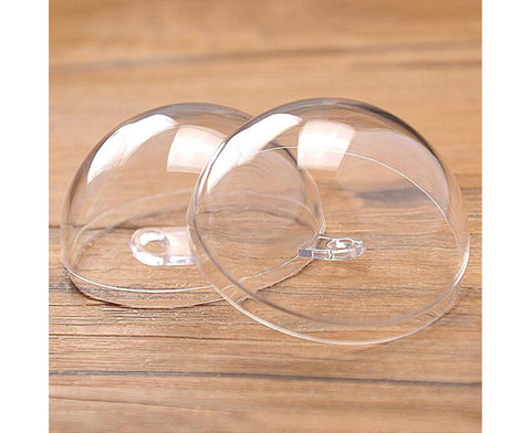 5Pcs Xmas Ball Transparent Fillable Shatterproof-9cm