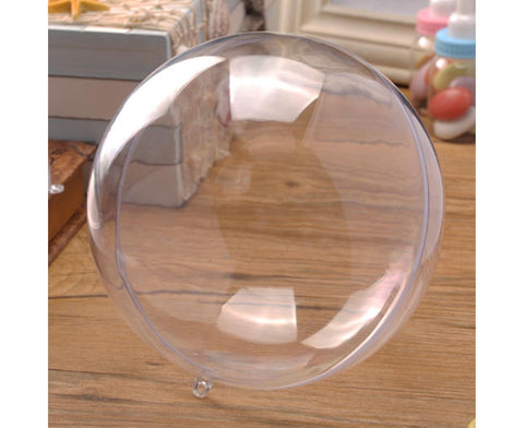 5Pcs Xmas Ball Transparent Fillable Shatterproof-9cm