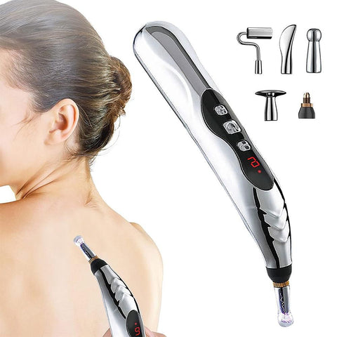 2pcs Electronic Acupuncture Pen Relief Pain Electric Massager Tools for Body Head Neck