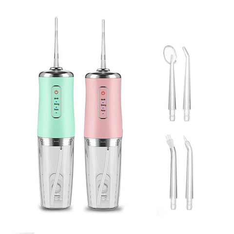 2pcs Water Dental Flosser Electric Water Cordless Cordless Teeth Cleaner for Home Travel -White and Pink