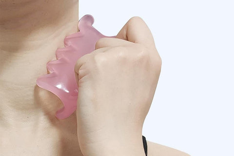 Back Massager Handheld Acupressure Gua Sha Tool for Full Body Muscle Relief -Pink