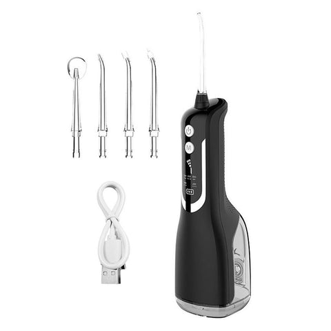 Cordless Water Flosser Teeth Cleaner 300ML Dental Flosser with 4 Jet Tips -White