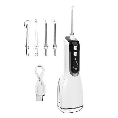 Cordless Water Flosser Teeth Cleaner 300ML Dental Flosser with 4 Jet Tips -Green