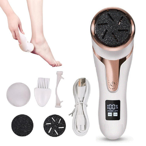 Electric Callus Remover for Feet Water-resistant 2 Speeds Pedicure Kit -White and 12pcs kit