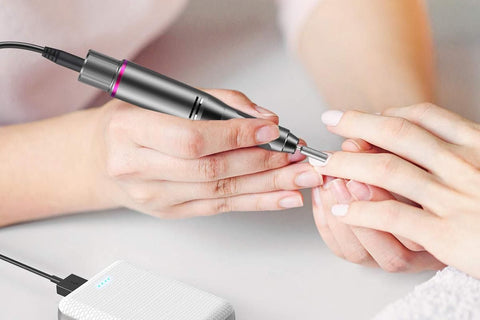 Electric Manicure Tools Kit File Machine Cordless Nail Drill Trimmer Nail Grind Trim Polish-Gray