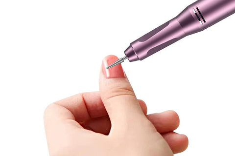 Electric Manicure Tools Kit File Machine Cordless Nail Drill Trimmer Nail Grind Trim Polish-Purple