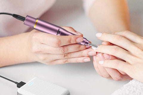 Electric Manicure Tools Kit File Machine Cordless Nail Drill Trimmer Nail Grind Trim Polish-Purple