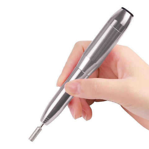 Electric Nail Drill Kit Cordless Nail Drill Portable USB Rechargeable Manicure Pedicure Tools for Acrylic Gel Nails -Silver