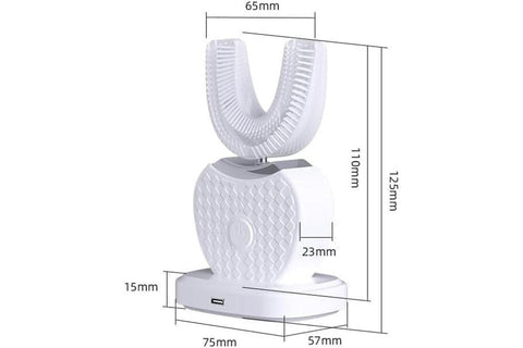 U-Shaped Electric Toothbrush 360-degree Sonic Cleaning Tooth Brush for Adults-white