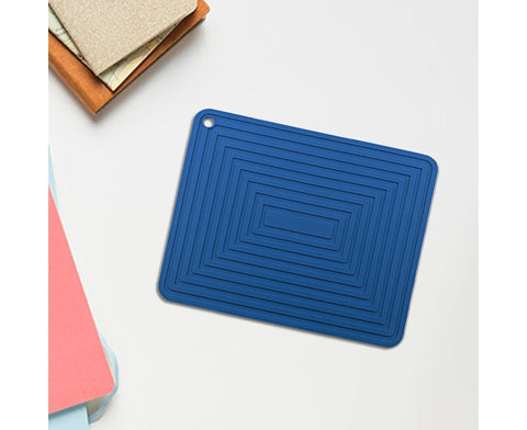 Table Mat Silicone Rectangular - Navy Blue