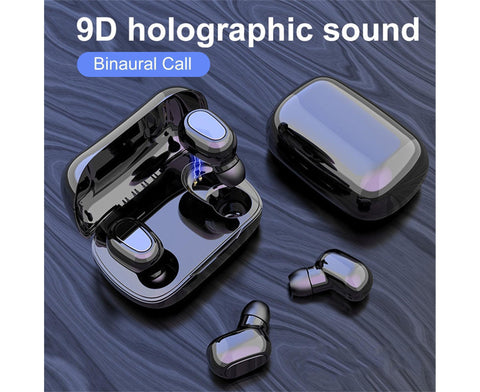 True Wireless Earbuds - Stereo Sound - Sports Bluetooth 5.0 - Black