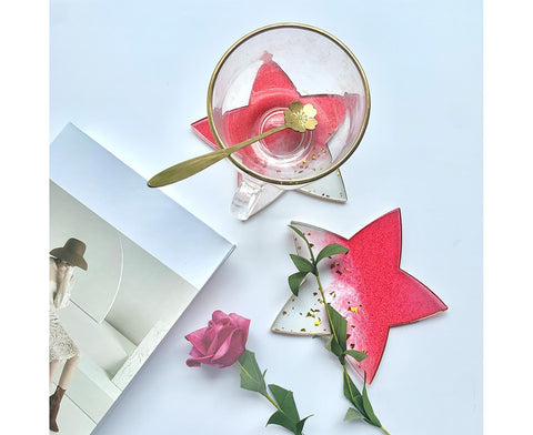 1 Set Star Shape Coaster Mold - Transparent