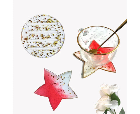 1 Set Star Shape Coaster Mold - Transparent