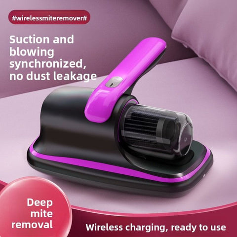 Home Wireless Dust Mite Remover, High-Powered Bed Vacuum, UV Sterilizing Fully Automatic Dust Mite Remover - Purple