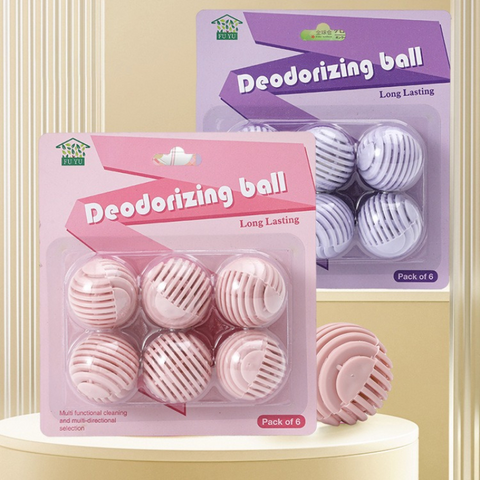 Shoe Deodorizing Balls - Deodorizing and Antibacterial Aromatherapy Beads for Wardrobes and Shoe Cabinets, Multiple Colors Available, Long-Lasting Odor-Eliminating Fragrance Balls, Pack of 6 - Blue