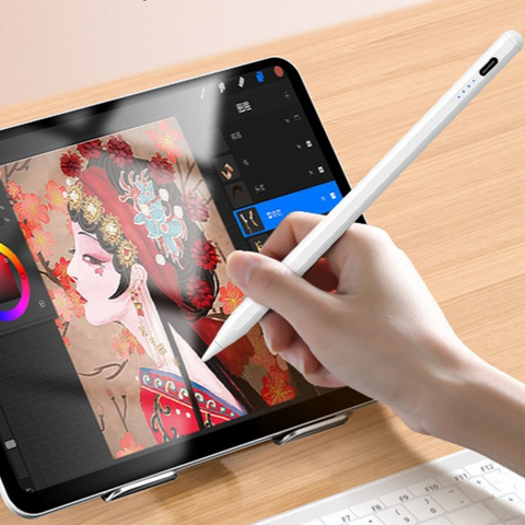 Magnetic iPad Capacitive Stylus, Compatible with Apple Tablets, Replaceable Tip Drawing Stylus - White