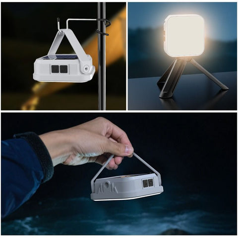 Solar Camping Light, 3-Level Color Temperature Adjustment, Waterproof Long-Lasting Outdoor Emergency Mood Light - White