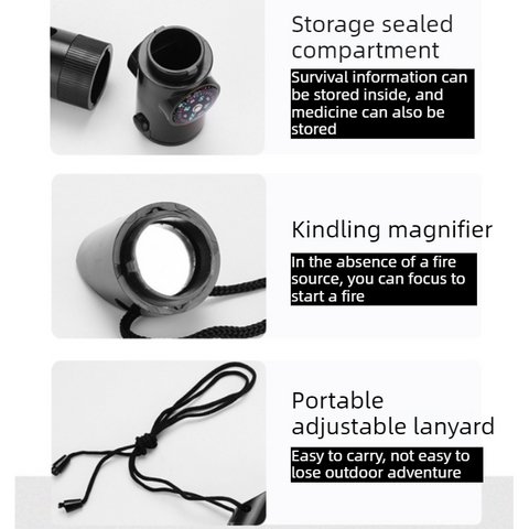 7-in-1 Outdoor Survival Whistle, 2-pack-Multifunctional Emergency Whistle, Portable Gear for Camping and Adventure