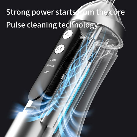 Portable Electric Water Flosser, 3-Speed High-Pressure, Orthodontic Home Oral Care Water Flosser - White