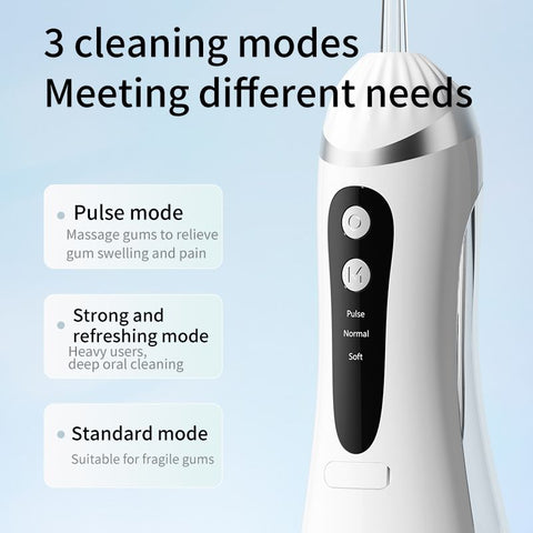 Portable Electric Water Flosser, 3-Speed High-Pressure, Orthodontic Home Oral Care Water Flosser - Blue