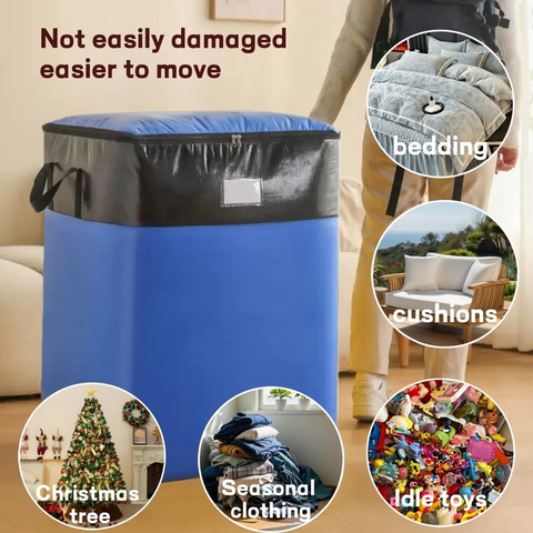 4-Pack 180L Extra-Large Storage Bags, Heavy-Duty, Wear-Resistant, Waterproof Moving Bags - Red