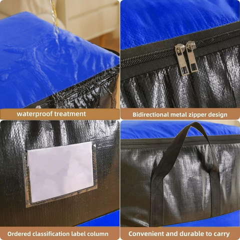 4-Pack 180L Extra-Large Storage Bags, Heavy-Duty, Wear-Resistant, Waterproof Moving Bags - Red
