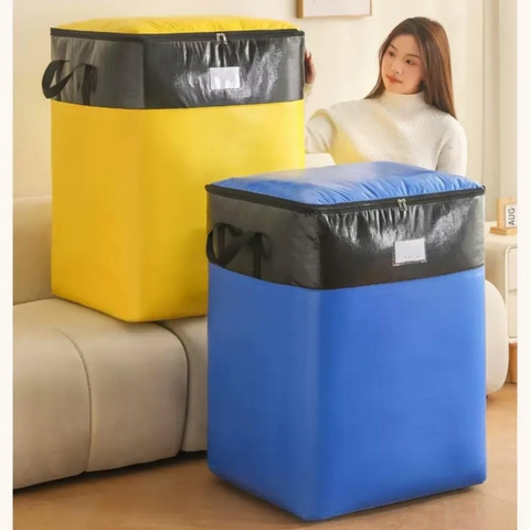 4-Pack 180L Extra-Large Storage Bags, Heavy-Duty, Wear-Resistant, Waterproof Moving Bags - Yellow