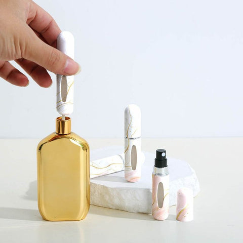 3-Pack - 5ml Portable Perfume Refill Bottles, Bottom-Fill Leak-Proof Travel Spray Bottles - White