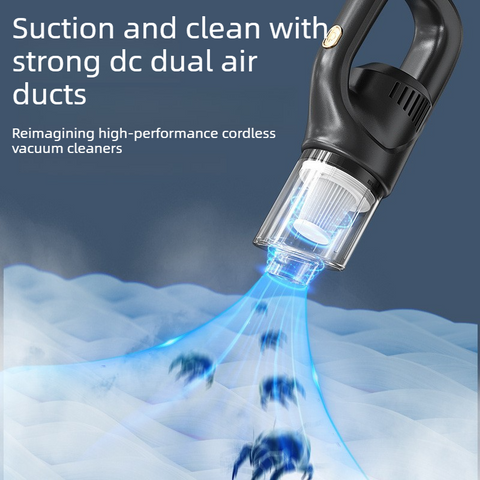 Portable Cordless Handheld Vacuum, High-Power Rechargeable Cleaner with Multiple Nozzles - Green