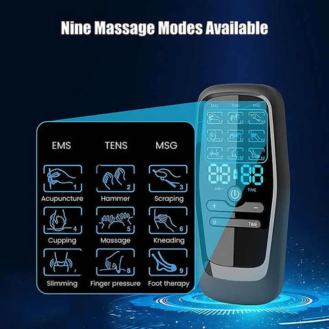 Portable Digital Massage Therapy Machine, USB Rechargeable Dual User Electric Pulse Massager for Neck Waist Knee Joint Soreness