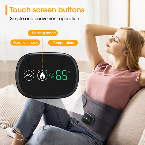 Far Infrared Hot Compress Waist Support Belt, Wireless USB Charging Vibration Massager Belt for Lumbar & Abdomen Care