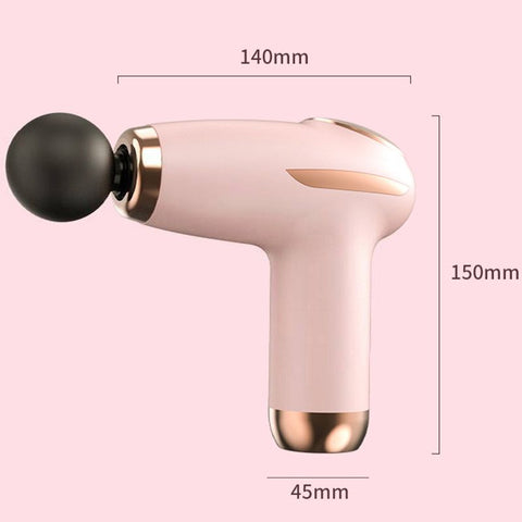 White - Portable Mini Fascia Gun with 4 Massage Heads, Type-C Rechargeable Low-Noise Handheld Percussion Massager for the Gym