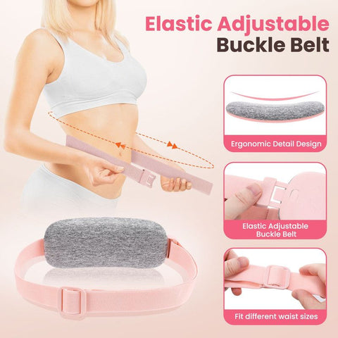 LED Display Period Heating Belt for Women, 5 Heat Settings & 4 Vibration Modes Wireless Menstrual Cramp Relief Waist Heating Pad - White