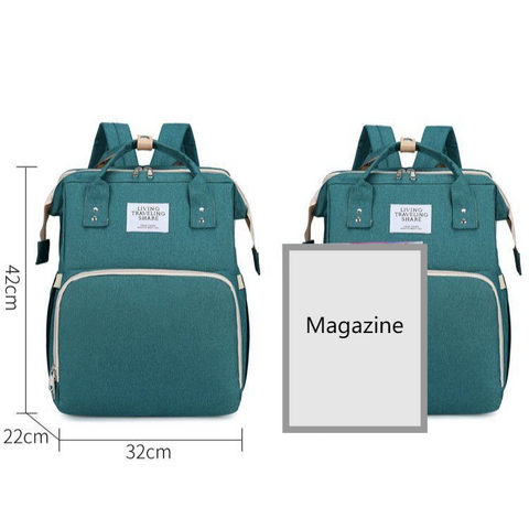 Convertible Baby Bed Diaper Backpack, Waterproof Oxford Multifunction Mommy Bag, Hand/Shoulder/Backpack 3-Way for Travel and Outdoor Use - Purple