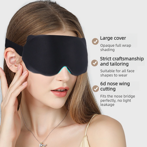 3D Contoured Sleep Mask, Breathable Fabric with Adjustable Strap, Light-Blocking Eye Mask for Sleeping, Napping, and Travel—Pink