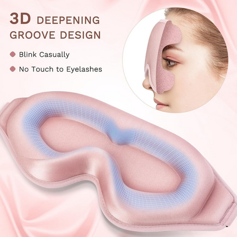 3D Deep Contoured Memory Foam Sleep Eye Mask, Full Light Blocking, Breathable Eye Cover for Travel, Naps, and Nighttime Sleep—Gray
