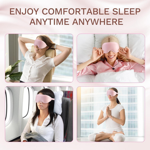3D Deep Contoured Memory Foam Sleep Eye Mask, Full Light Blocking, Breathable Eye Cover for Travel, Naps, and Nighttime Sleep—Gray