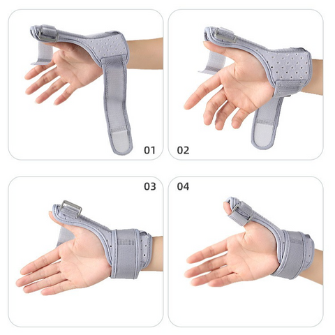 Thumb Support Brace, Adjustable Wrist & Thumb Stabilizer, Breathable Protector for Tendonitis—Black