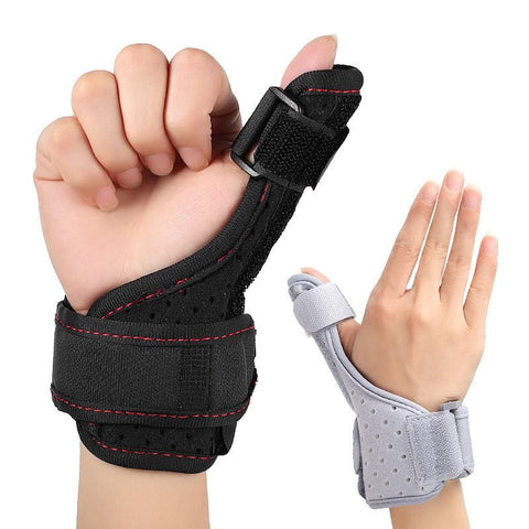 Thumb Support Brace, Adjustable Wrist & Thumb Stabilizer, Breathable Protector for Tendonitis—Gray