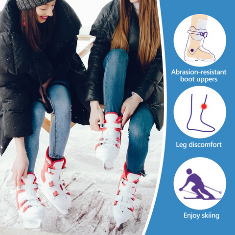 2PCS Self-Adhesive Gel Pads for Ski Boots, Anti-Friction Shock Absorbing Liners, Reusable & Washable
